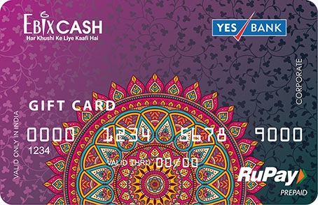 EbixCash YesBank Gift Card with bin front